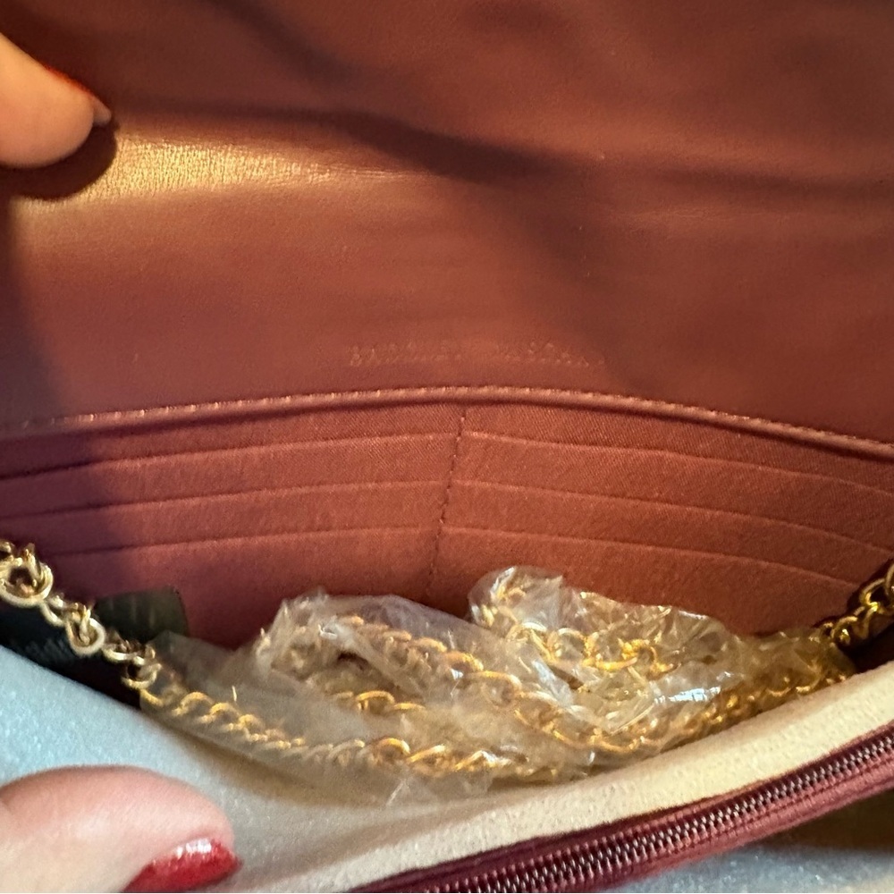 Badgley Mischka Purple Crossbody Bag with Gold Hardware and Quilted Design - Picture 9 of 15